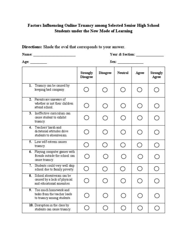 Factors Influencing Online Truancy | PDF
