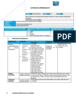 Sesiòn de Aprendizaje Personal Social