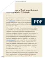 Epistemology of Testimony - Internet Encyclopedia of Philosophy