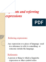 Reference and Referring Expressions VIP