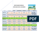 Horario de Clases de Octavo Grado