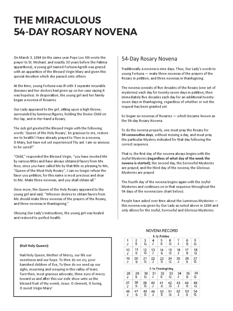54DaysNovena Rosary English PDF Rosary Catholic Liturgy