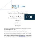 The Safe Port in Maritime Law: Decade of Certainty or Muddier Waters?