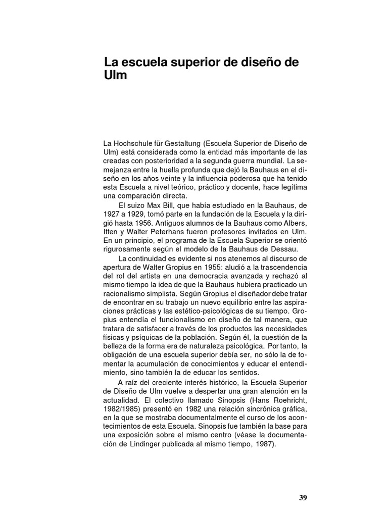 Historia y legado de la Escuela de Ulm | PDF | Diseño