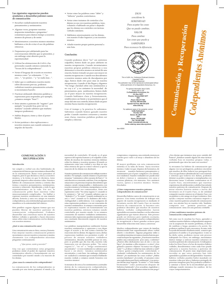 Comm Rec Spanish PDF Comunicación Sicología