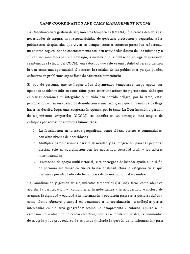 Camp Coordination and Camp Management PDF