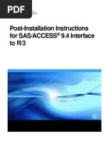 Post Installation Instructions For SAS ACCESS 9.4 Interface To R3