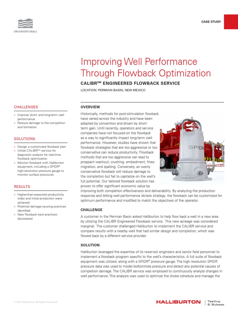 Improving Well Performance Through Flowback Optimization Calibr