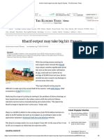 Kharif - Kharif Output May Take Big Hit - Experts - The Economic Times