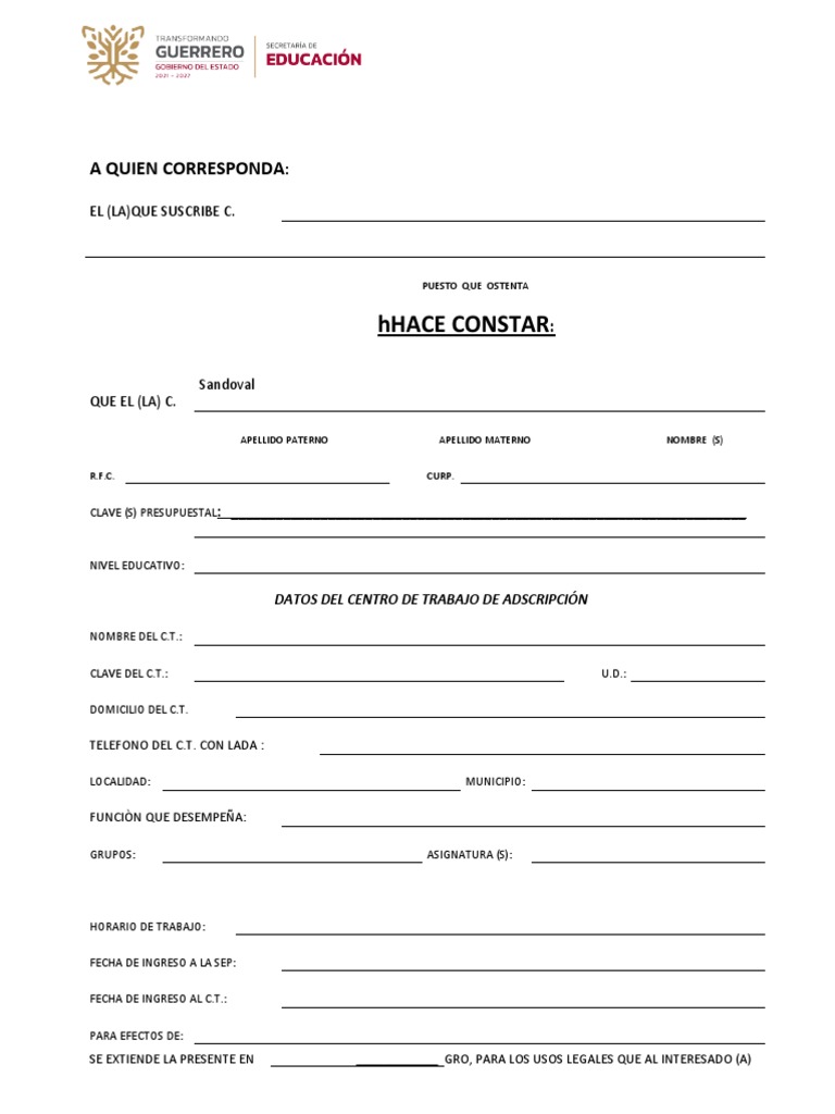 Formato Constancia Actual | PDF