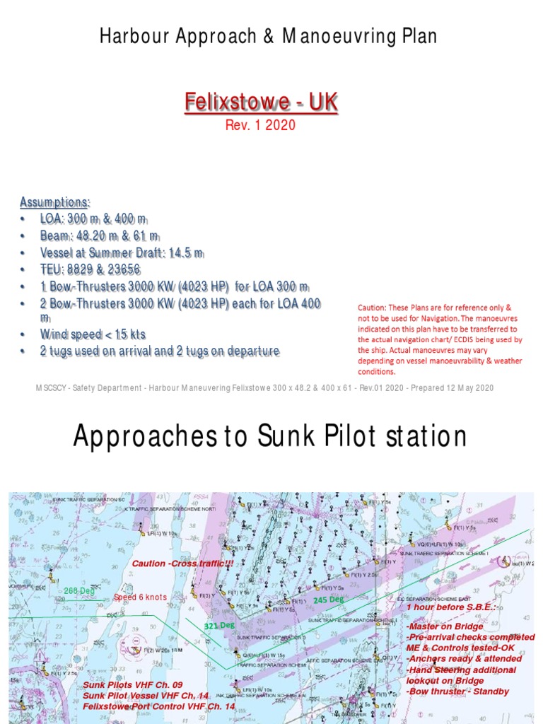 Felixstowe UK Harbour Approach & Manoeuvring Plan PDF Shipping Water Transport