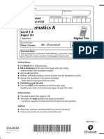 Mathematics A: Level 1/2 Paper 1H Higher Tier