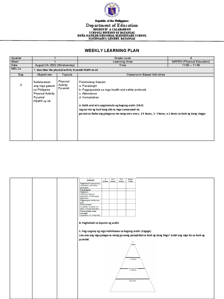 WLP P.E Week 1 Day 3 | PDF