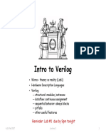 Intro To Verilog: Reminder: Lab #1 Due by 9pm Tonight