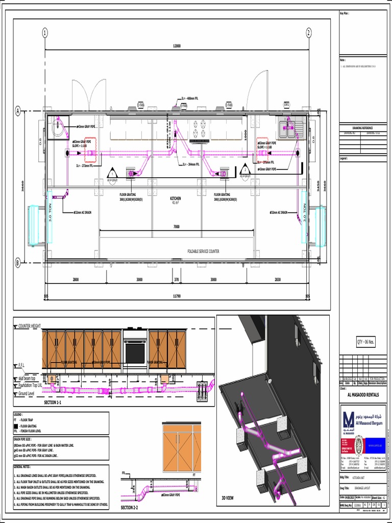 Kitchen Unit - Drainage Layout2 | PDF