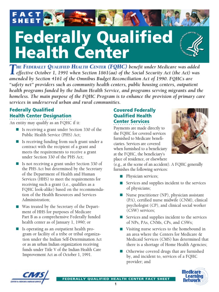 Federally qualified health center f q h c fqhc pdf medicare
