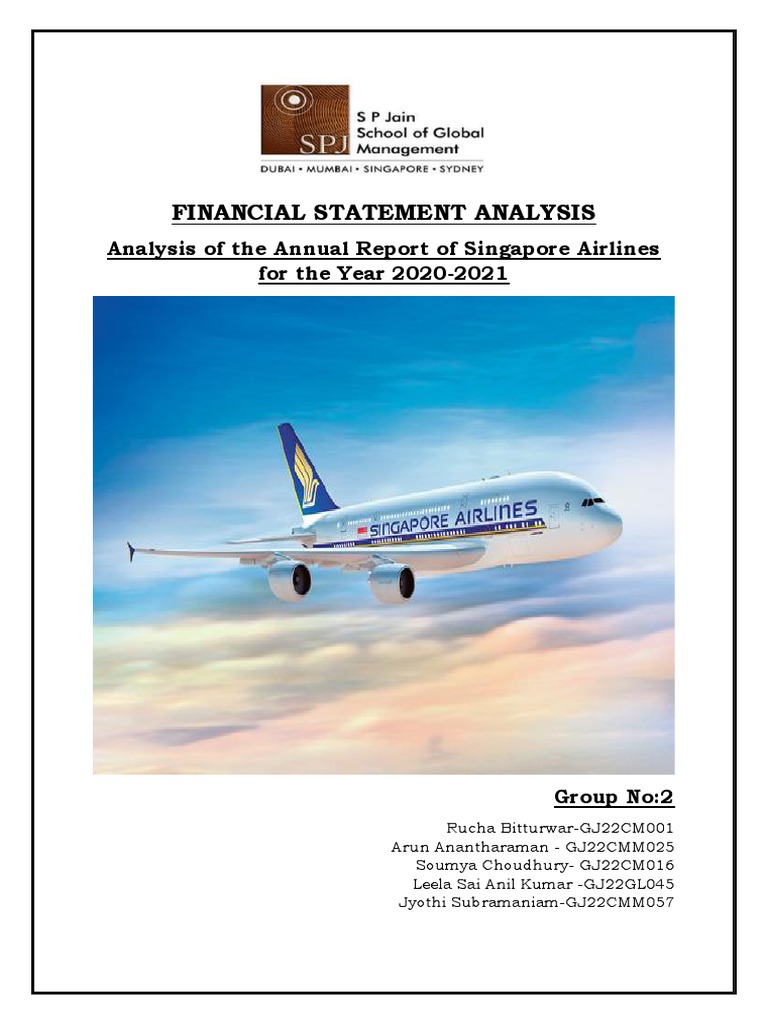 Financial Statement Analysis Analysis of The Annual Report of