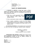 Affidavit of Undertaking