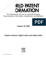 Volume 30 Contents Subject Index and Author Ind - 2008 - World Patent Informati
