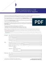 Sustainability For Automotive Sector Suppliers: Self-Assessment Questionnaire On CSR