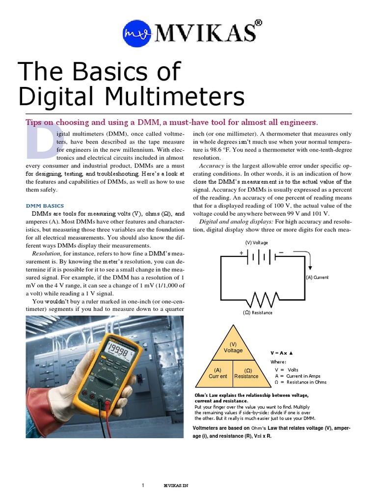 Digital Multimeter Basics and Price PDF Diode Electronic Circuits