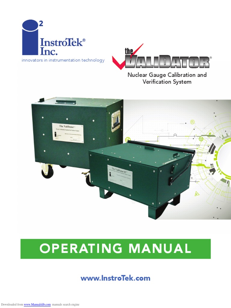 Operating Manual: Nuclear Gauge Calibration and Verification System ...