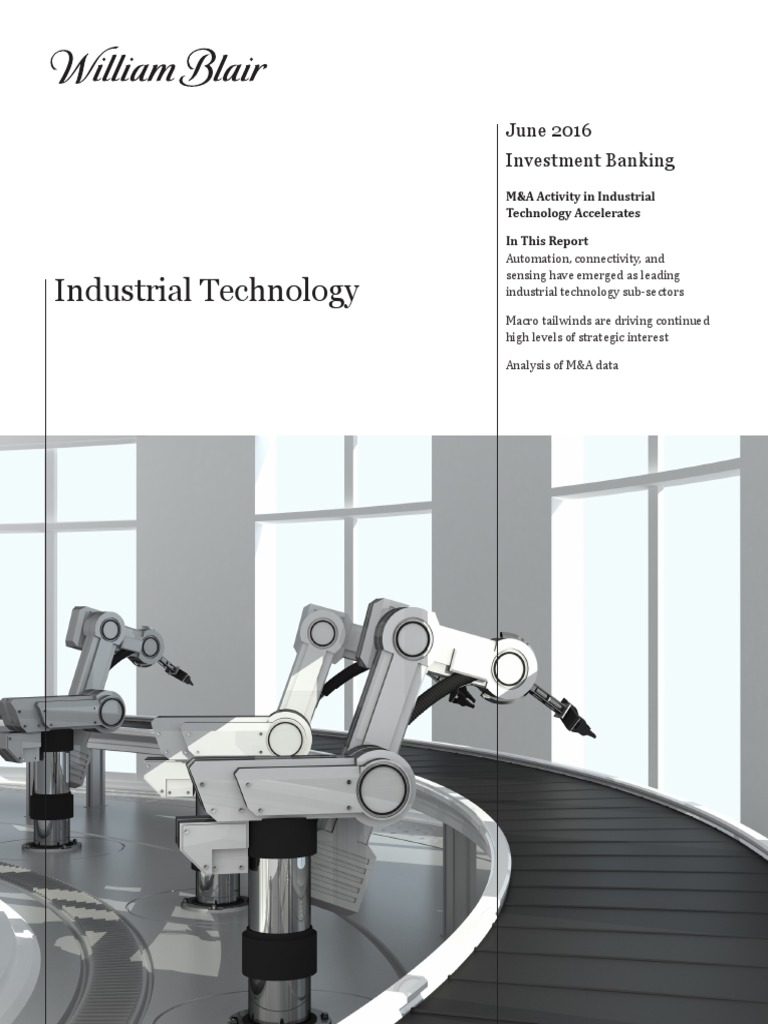 Industrial Tech 2016 PDF Mergers And Acquisitions Automation