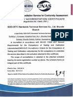 SGS 17025 Cert & Scope