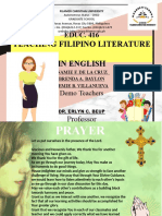 Teaching Filipino Literature in English: EDUC. 416