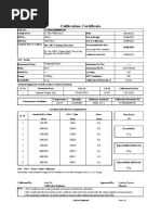 Calibration Certificate: Mechanical