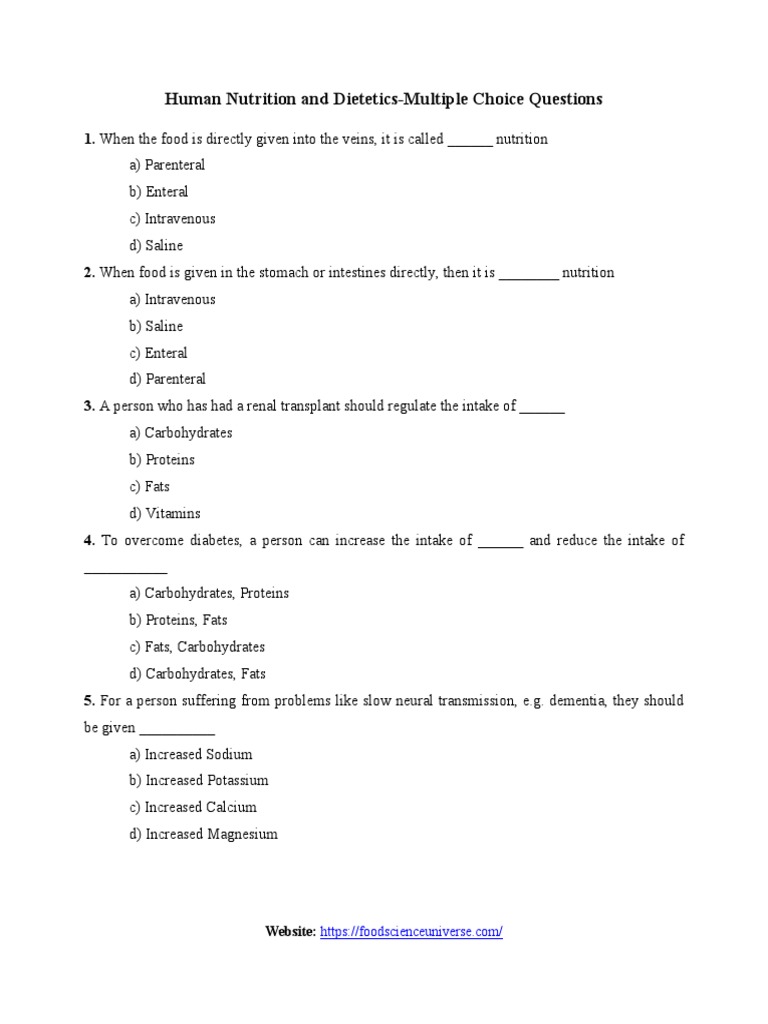 NUTRITION QUESTIONS AND ANSWERS PDF visual data 2