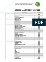 JBLMGH Rates For Laboratory Services: Jose B. Lingad Memorial General Hospital