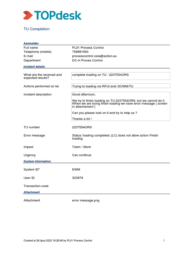 TU 2237554ORS Loading Error Report | PDF