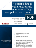 Using VA Nursing Data To Estimate The Relationship Between Nurse Staffing and Patient Outcomes