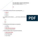 President Multiple Choice Questions.: 2. Quasi - Judicial Procedure