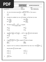 Fiitjee: The Value of The Definite Integral Is Equal To: (A) 0 (B) 1 (C) e (D) e