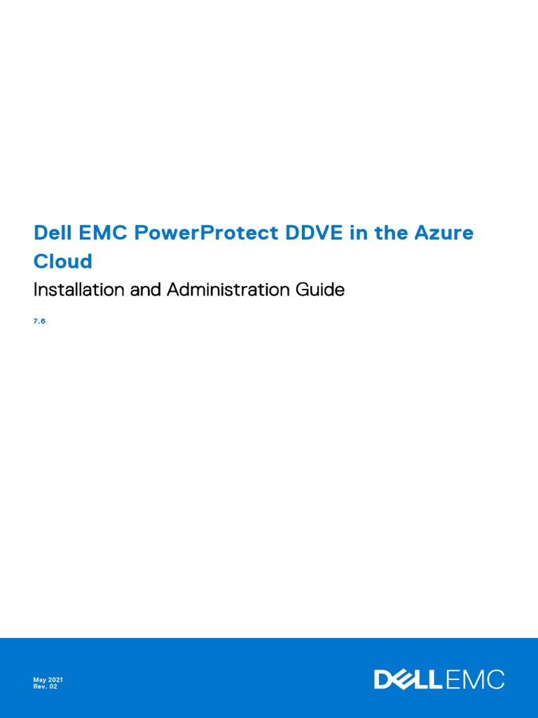 Dell Emc Powerprotect Ddve in The Azure Cloud Installation and