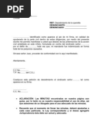 CARTA DE DESISTIMIENTO