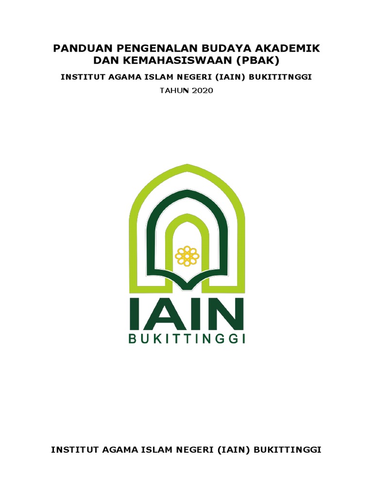 PBAK IAIN Bukittinggi 2020: Panduan Mahasiswa | PDF