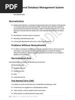 Relational Database Management System: Normalization