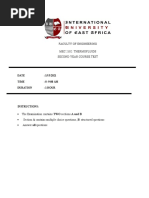 Faculty of Engineering Mec 2102: Thermofluids Second Year Course Test