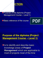 Purpose of The Diploma (Project Management Course - Level 1) Basic Reference of The Course