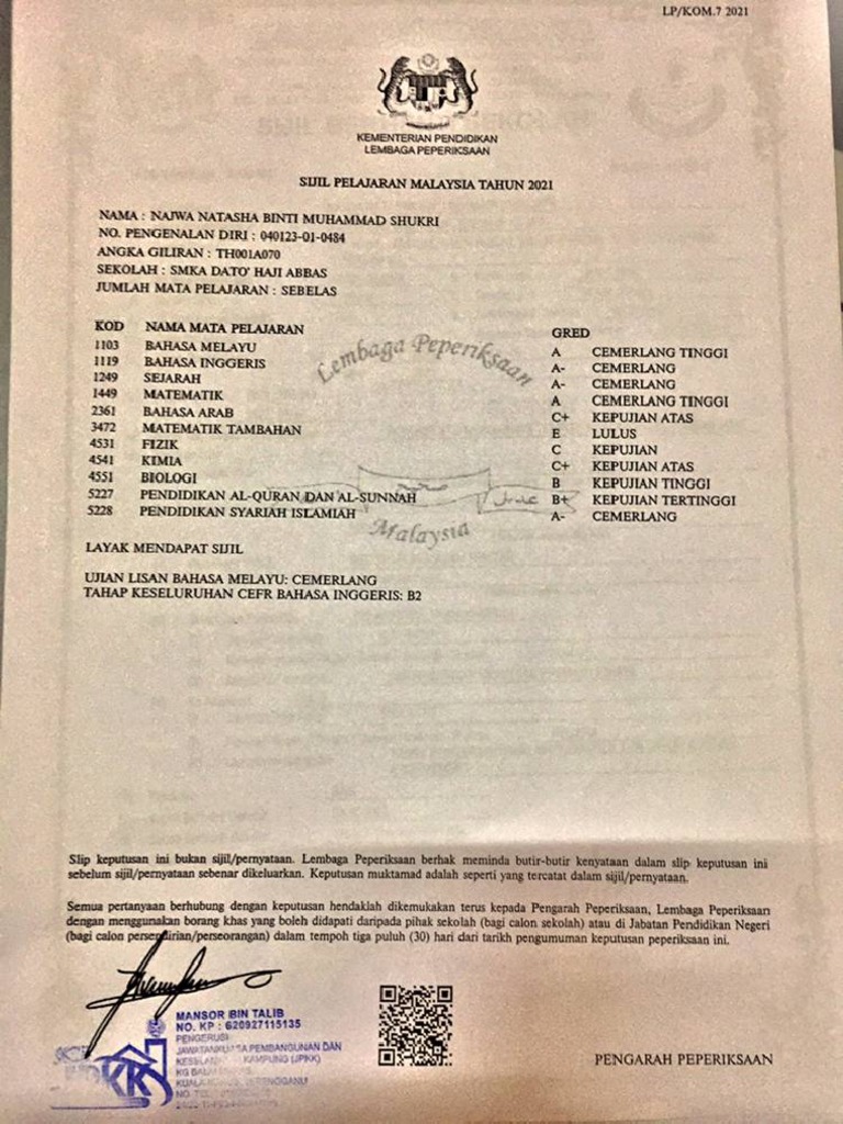 slip peperiksaan PDF