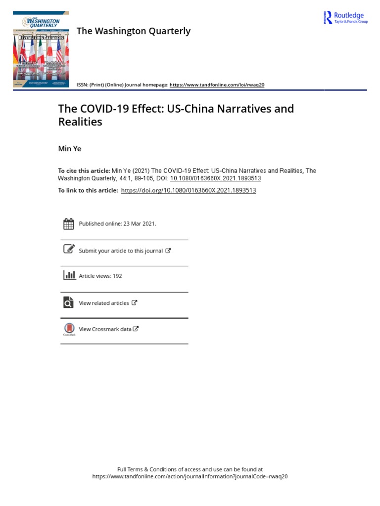COVID-19 Effect and US-China Narratives | PDF | China | World Politics