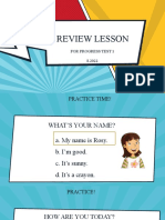 Review Lesson: For Progress Test 1 8.2022