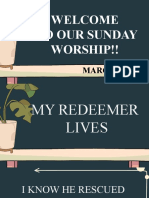 Welcome To Our Sunday Worship!!: MARCH 20, 2022