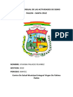 Informe Mensual de Las Actividades de Sssro Pailon - Santa Cruz