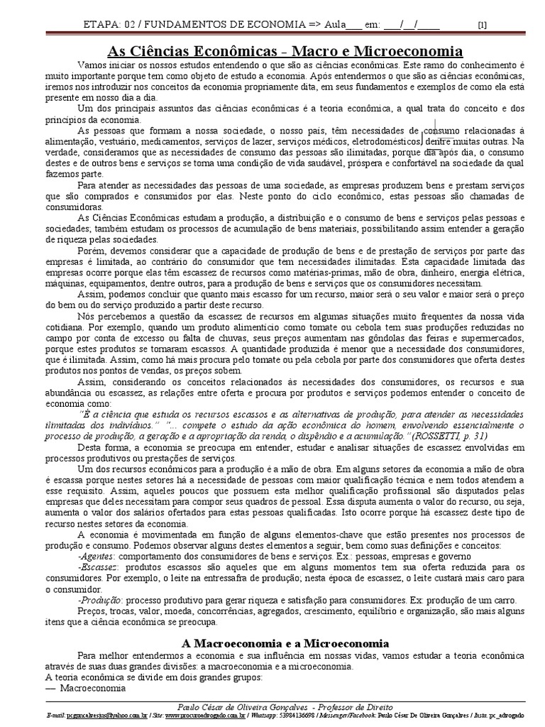 Fundamentos de Micro e Macroeconomia | PDF | Economia | Microeconomia
