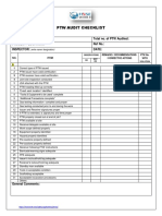 PTW Audit Checklist: DEPT.: Total No. of PTW Audited: Project / Location: Ref No.: Inspector: Date