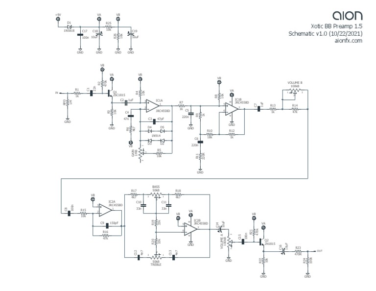 Xotic BB Preamp v1.5 Schematic PDF